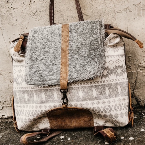 Myra "Burnt Umber" Backpack/Purse/Bookbag Leather & Hide Western